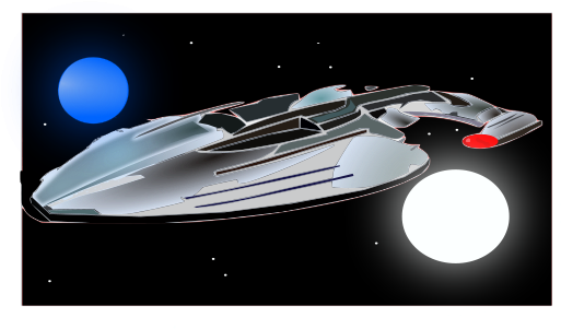 Free My First Inkscape Space Scene - Spacecraft Clipart (566x800), Png Download