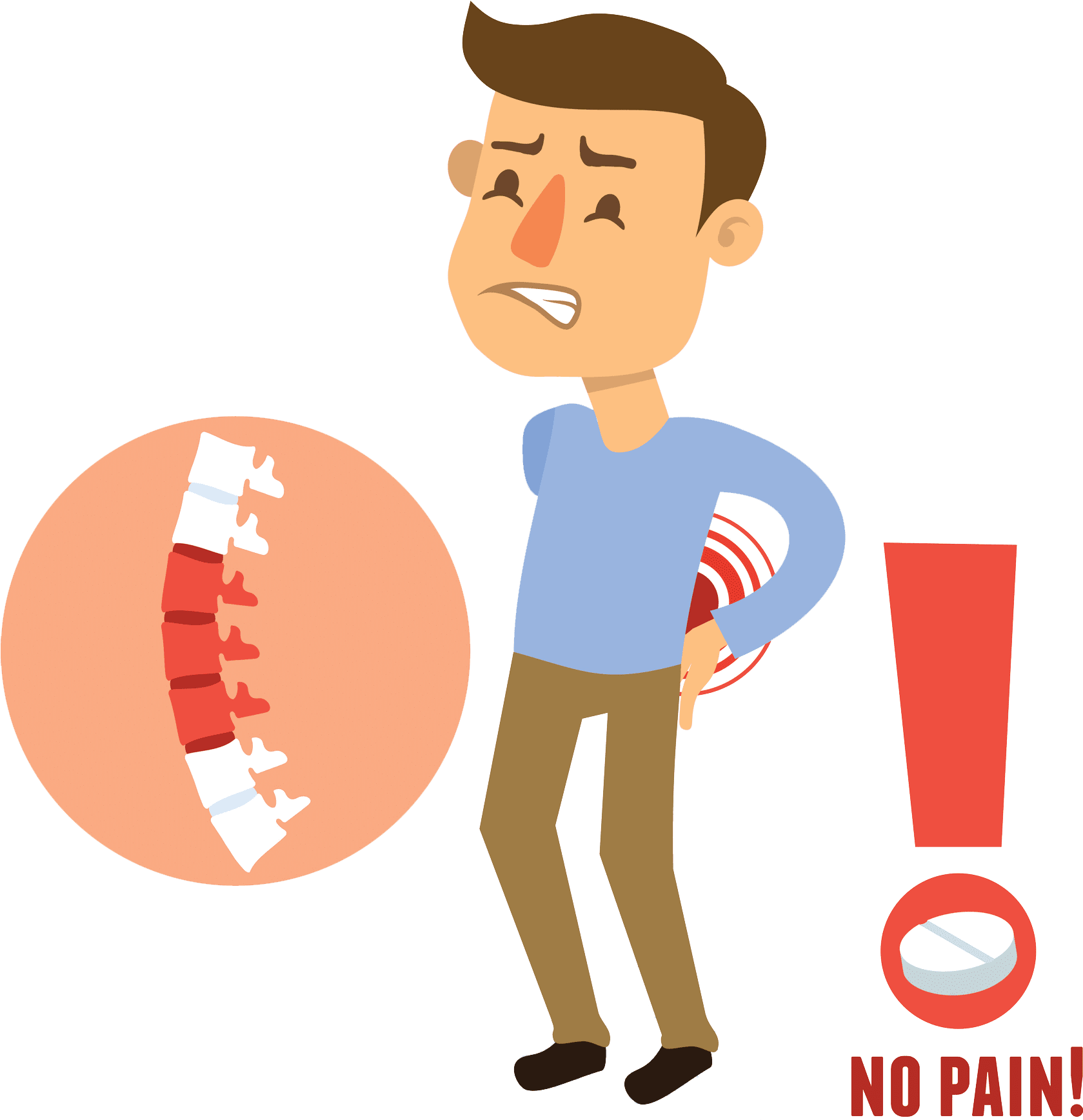 Pain Man-chiropractic In Venice Fl - Pain Sick Clipart (1678x1787), Png Download