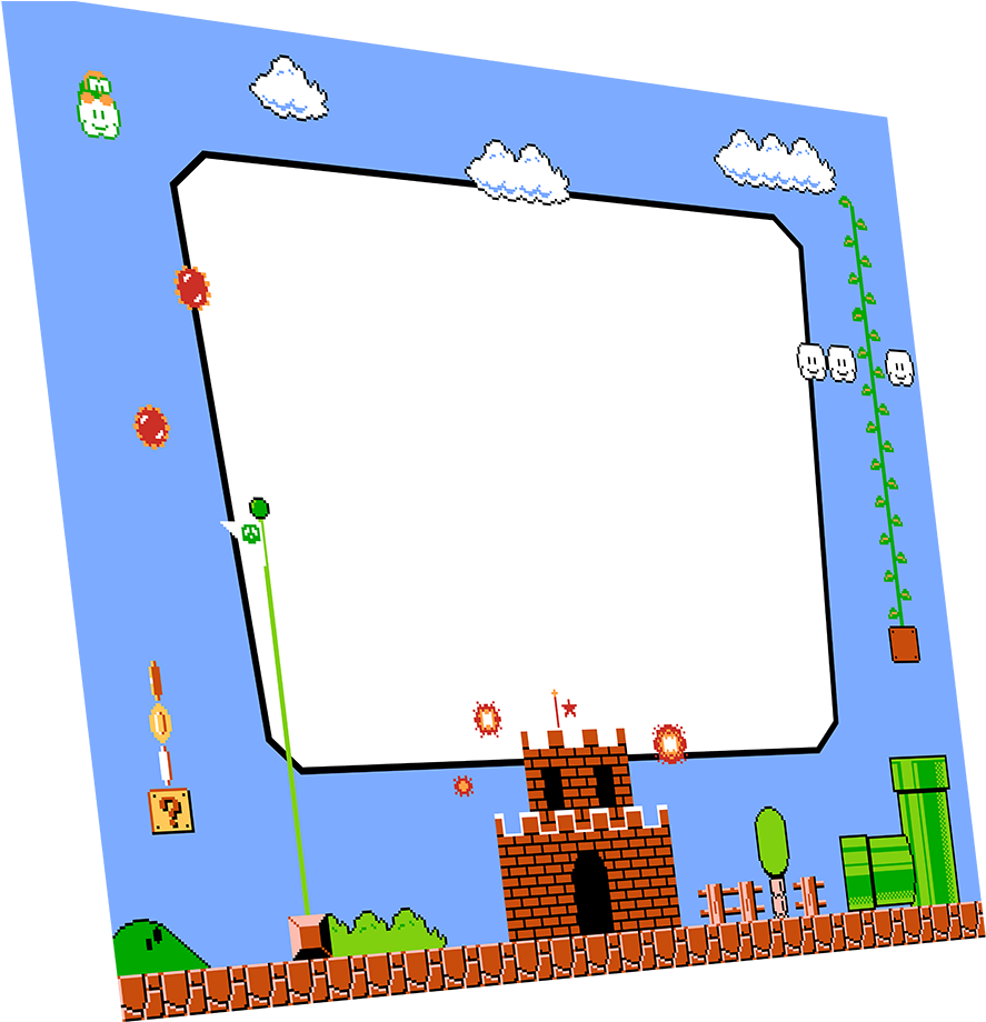 Super Mario Brothers Bezel - Cross-stitch Clipart (900x919), Png Download