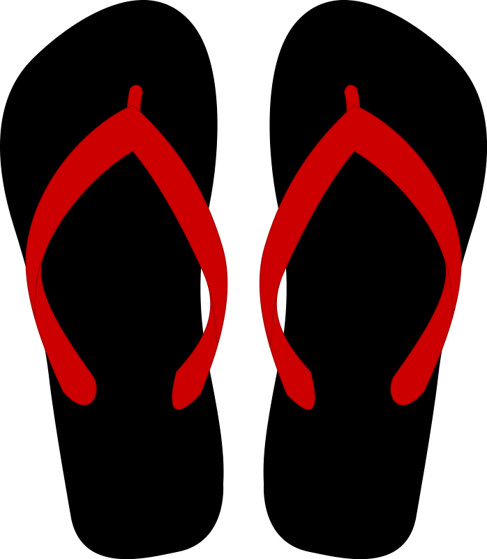 All Photo Png Clipart - Black And Red Flip Flops Transparent Png (655x750), Png Download