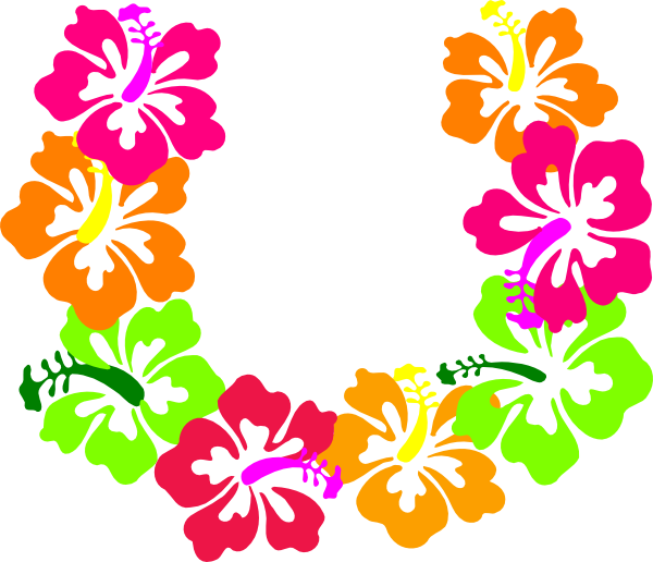Hawaiian Flower Necklace Clipart - Png Download (600x516), Png Download