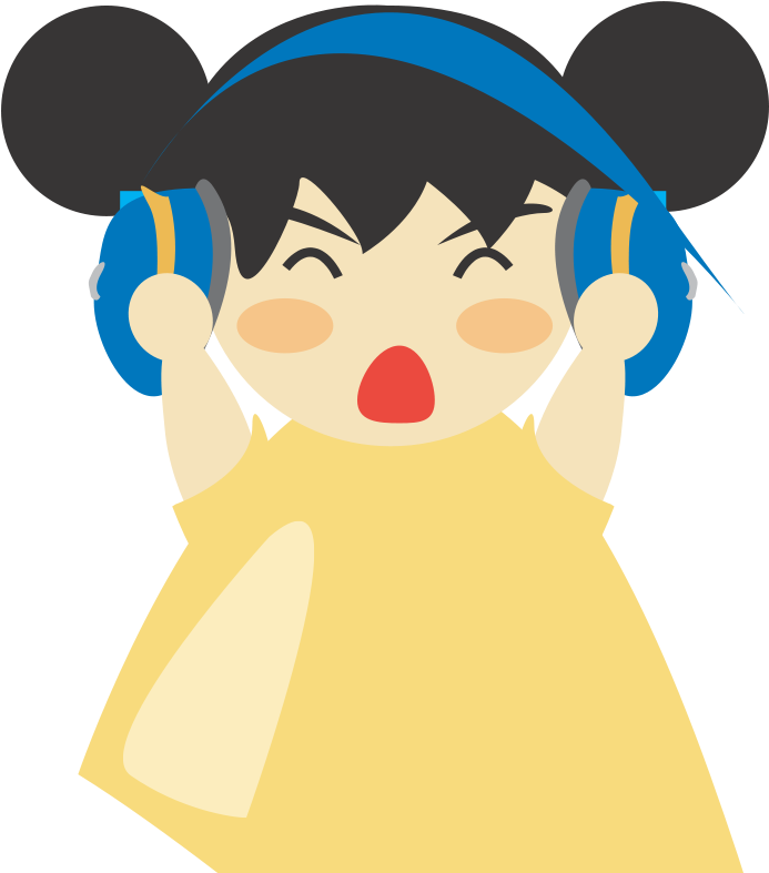 Free Girl With Headphone5 - Clip Art - Png Download (692x800), Png Download