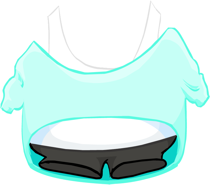 Clipart Penguin Baby Penguin - Club Penguin Baby Blue Shoulder Shirt - Png Download (732x644), Png Download