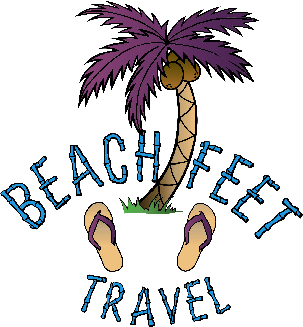 Beachfeet Travel - Cartoon Clipart (600x648), Png Download