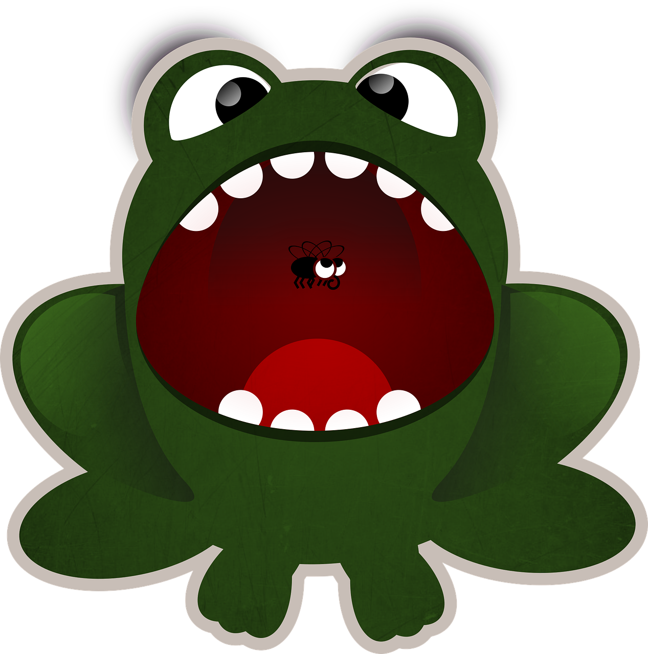 Edible Frog Amphibian Download Flying Frog - Cartoon Frog Mouth Open Clipart (750x750), Png Download
