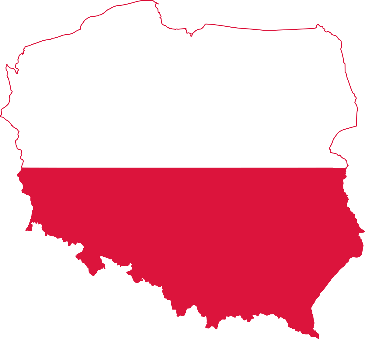 Study In Poland - Poland Flag Map Clipart (1100x1024), Png Download