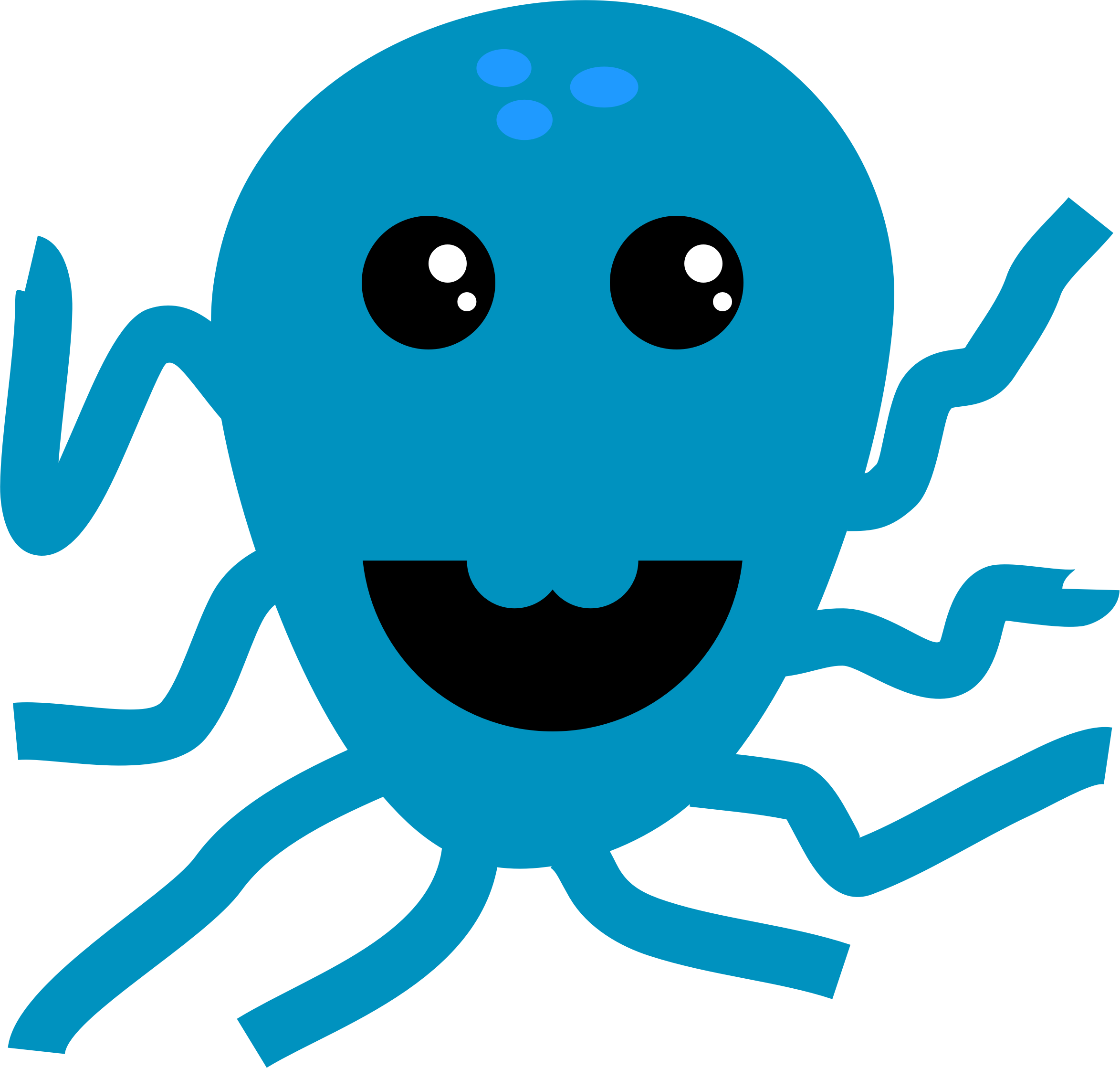 Octopus With Blue Teeth Clipart (2347x2237), Png Download
