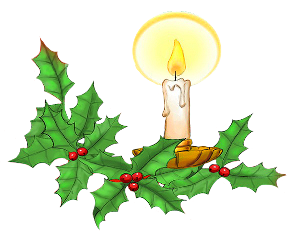 Christmas Candle And Holy Leaves - Christmas Day Clipart (670x520), Png Download