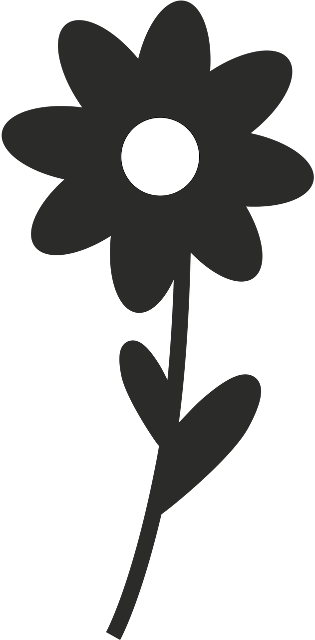 Wildflowers Drawing - Stencils - Flower Minimalist Logo Png Clipart (640x1280), Png Download