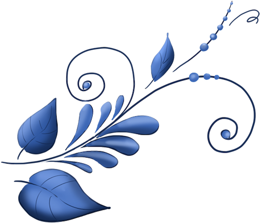 Imágenes De Tribales En Color Azul - Silueta De Flores Azul Clipart (640x482), Png Download