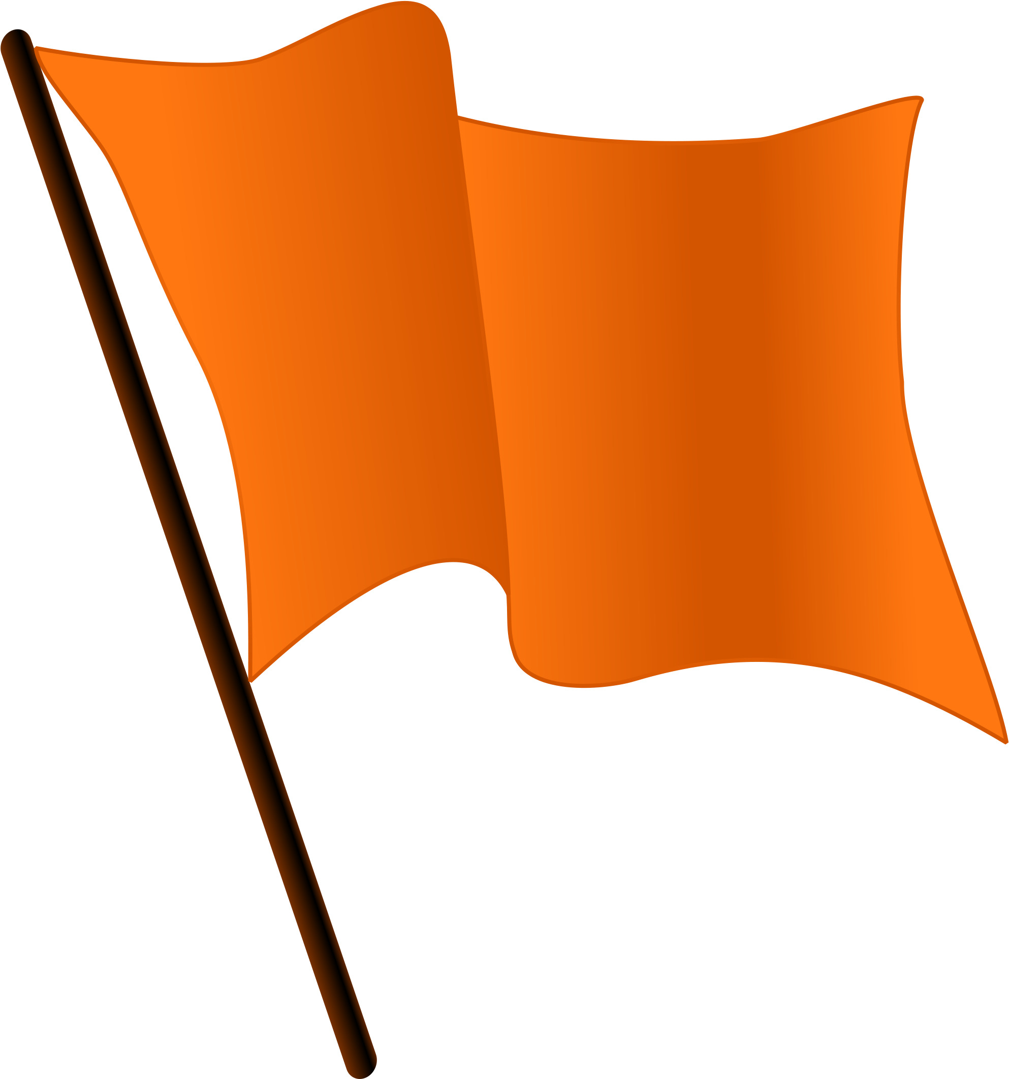 Democracy Clipart Illustration - Orange Flag Waving - Png Download (2000x2153), Png Download