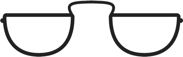 Half-moon Glasses Stamp - Half Moon Spectacles Clip Art - Png Download (600x600), Png Download