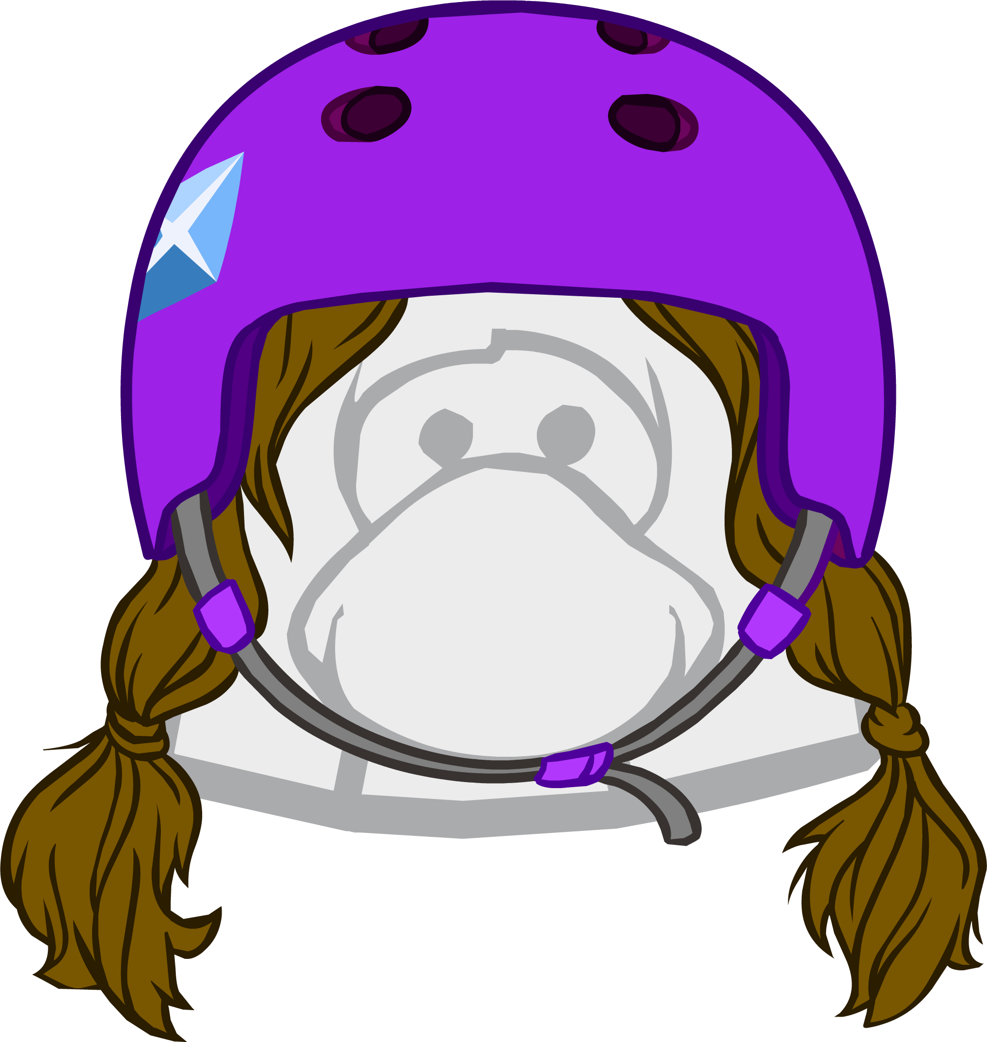Brunette Skater Pigtails Icon - Emoticones Con Casco Clipart (1982x2093), Png Download