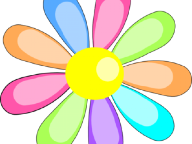Easter Flower Clipart Rainbow Flower - Clip Art - Png Download (640x480), Png Download