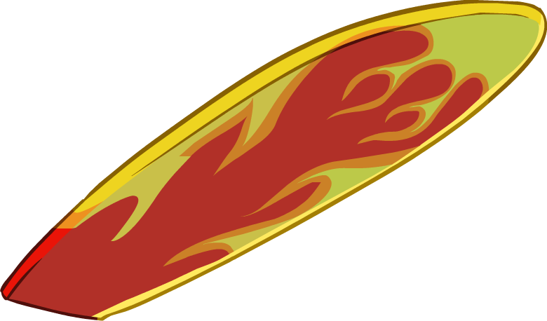 Skateboard Clipart Fire - Surfboard Png Transparent Png (780x458), Png Download