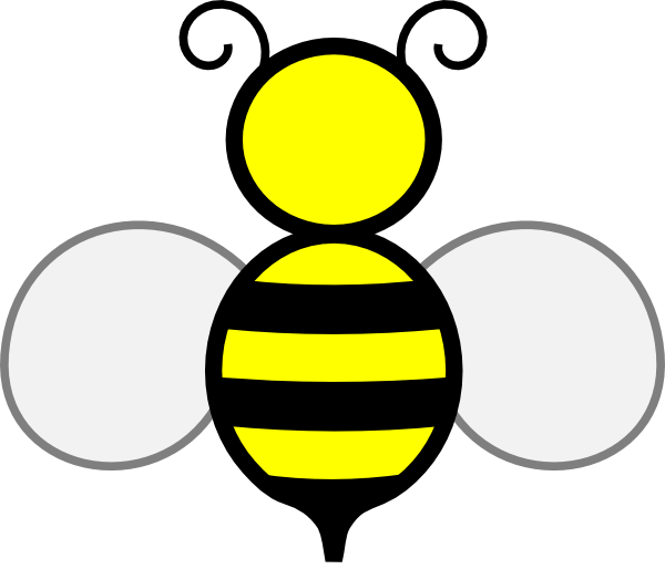 Png Black And White Bees Clipart (600x514), Png Download