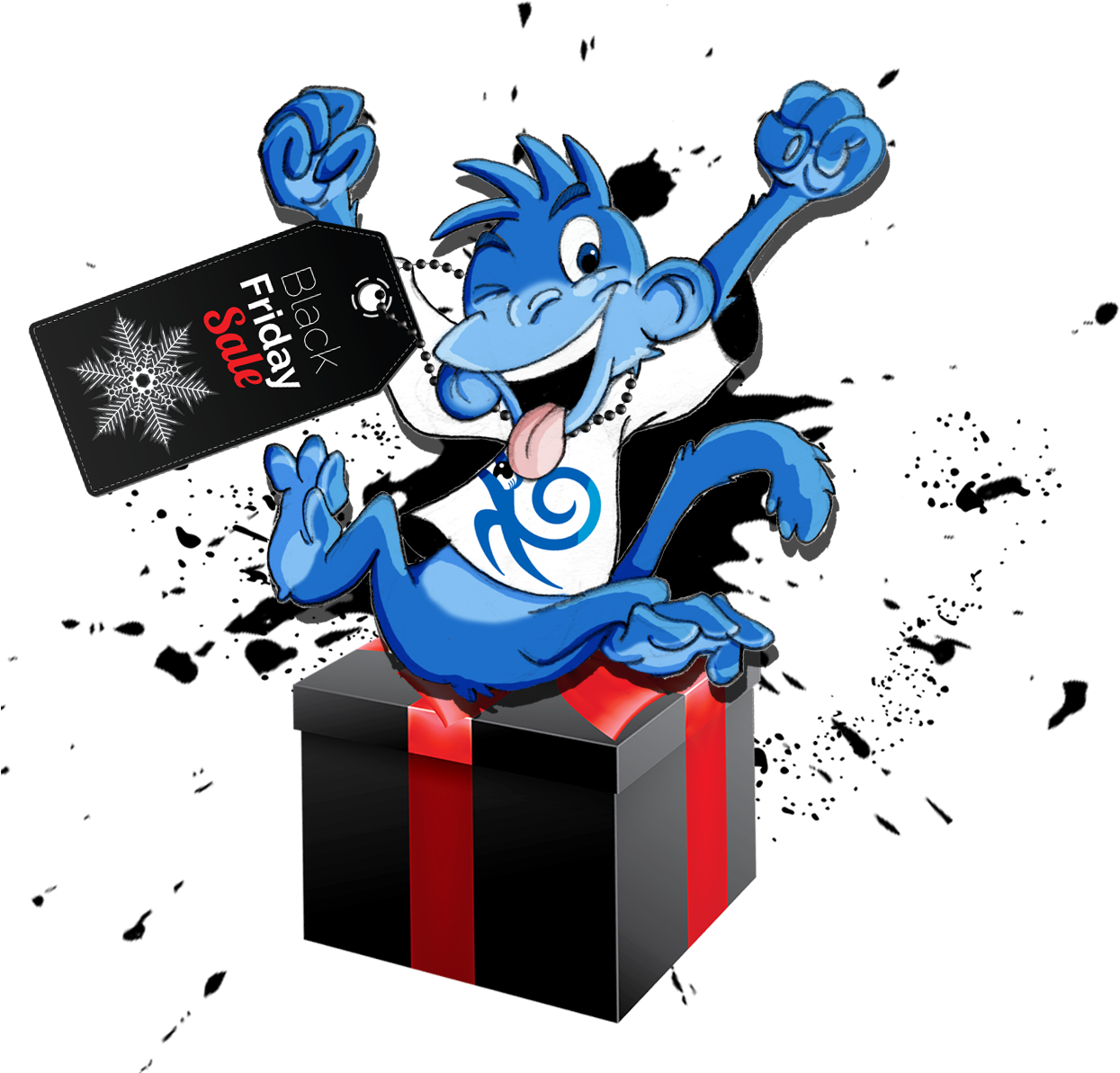 Blue Monkey Studio Black Friday - Cartoon Clipart (1258x1192), Png Download