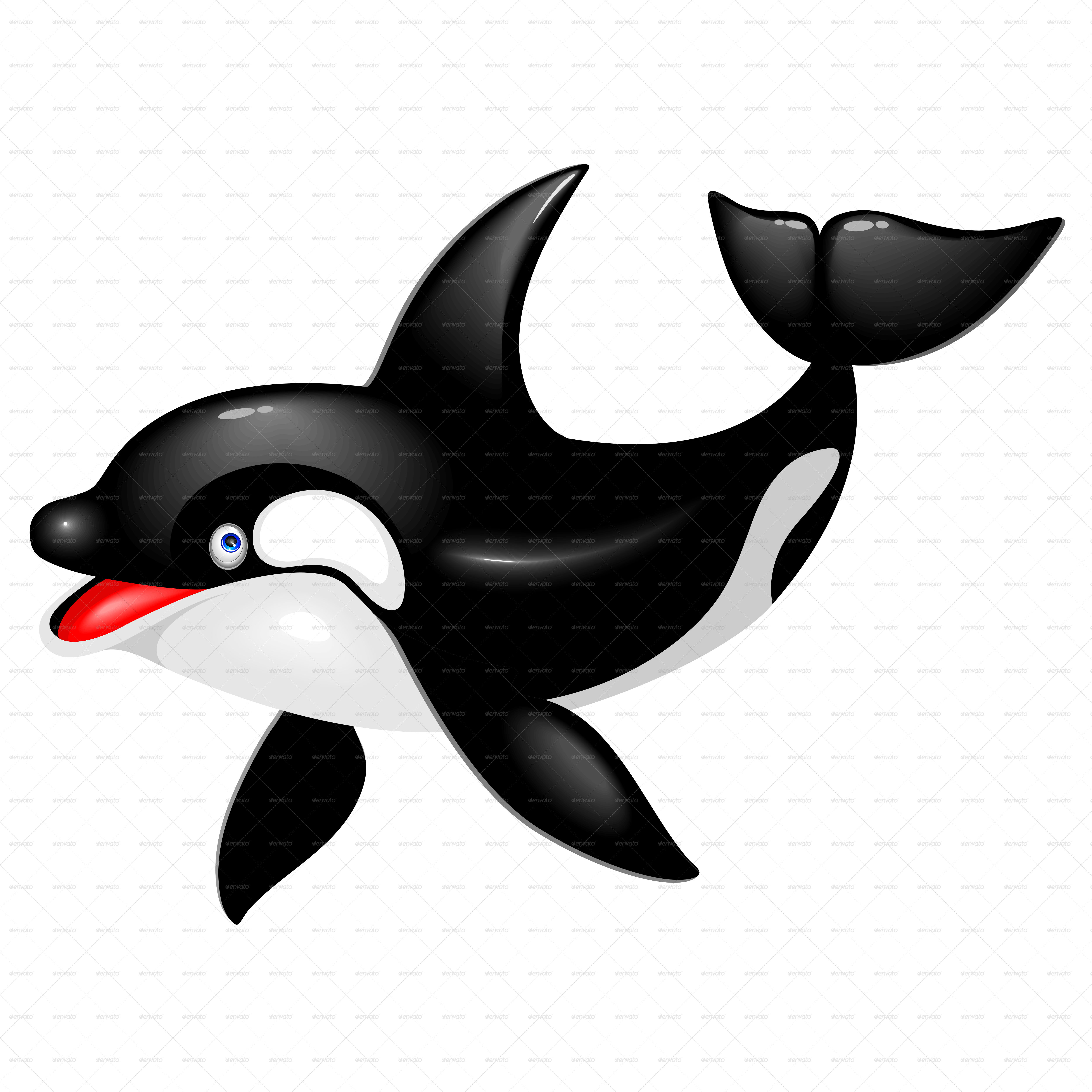 Black Whale Cliparts - Killer Whale Cartoon Png Transparent Png (5000x5000), Png Download