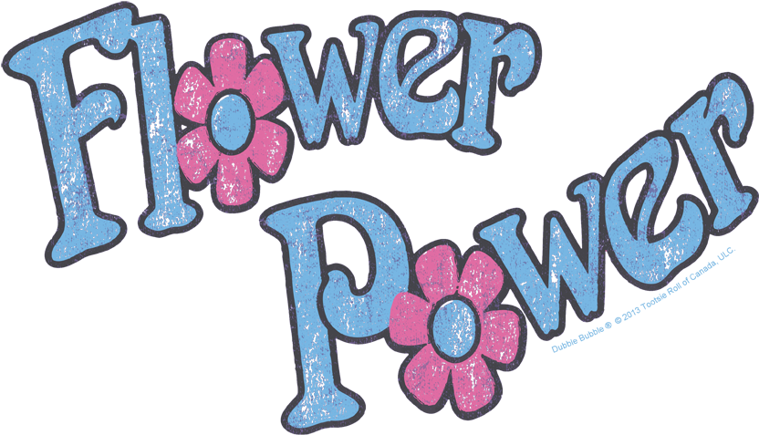 Dubble Bubble Flower Power Youth T Shirt Clipart (850x739), Png Download