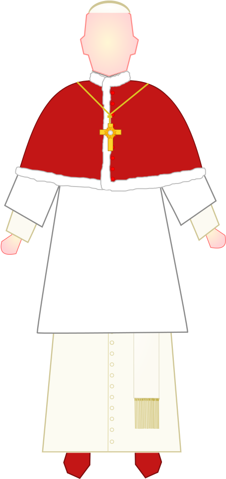 File - Pope - Choir Dress - Svg - Strój Papieża Jana Pawła Ii Clipart (503x1023), Png Download