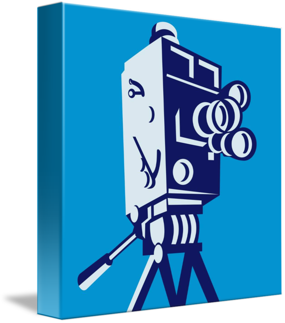 Vintage Movie Film Camera Retro Shower Curtain Clipart (573x650), Png Download