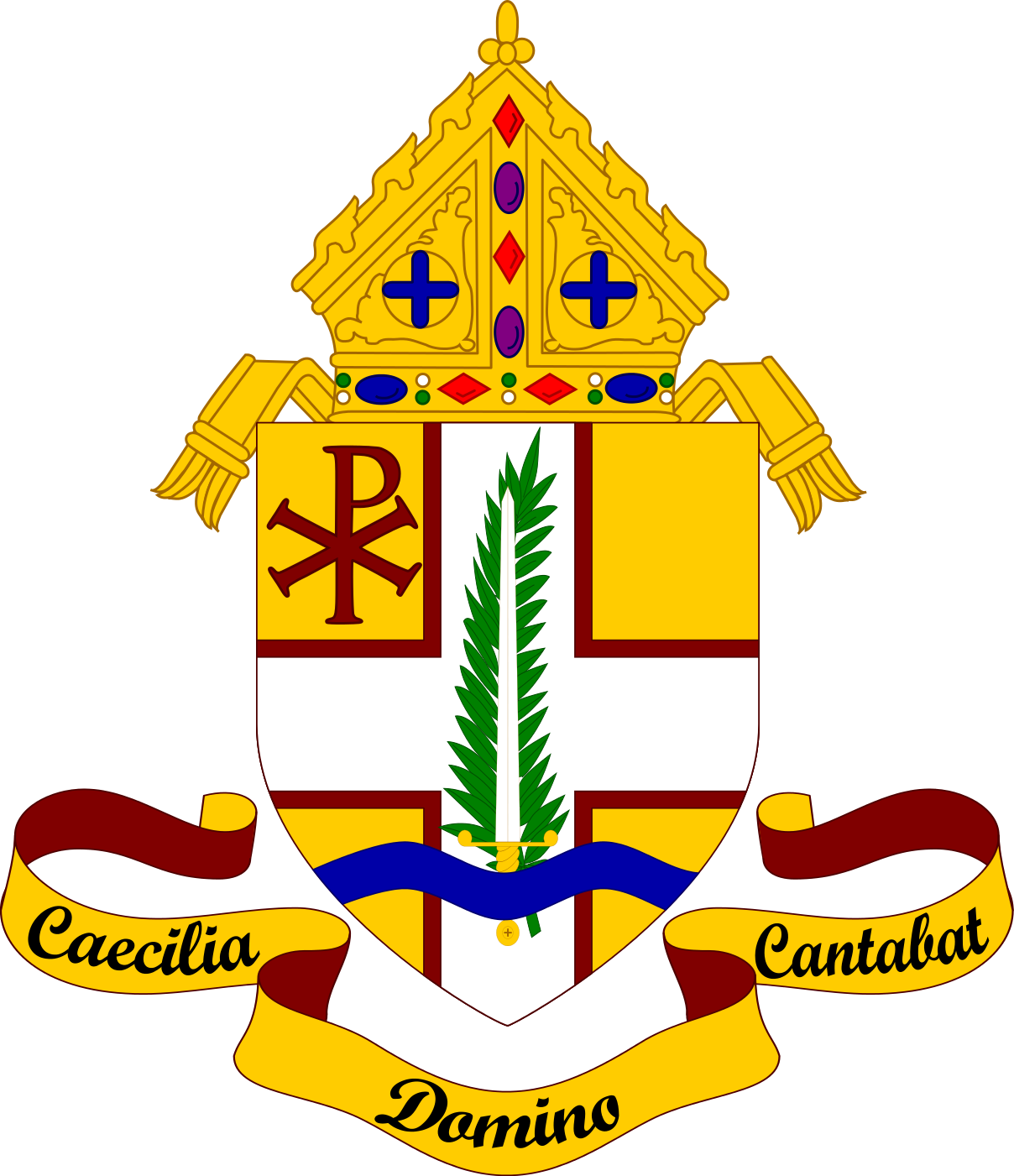 Coat Of Arms Of The Roman Catholic Diocese Of Valleyfield - Diocese Of Calgary Coat Of Arms Clipart (1208x1401), Png Download