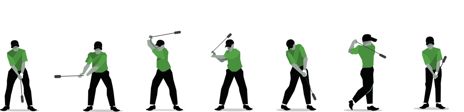 Golf Swing Png Clipart Freeuse - Golf Swing Silhouette Transparent Png (1556x378), Png Download