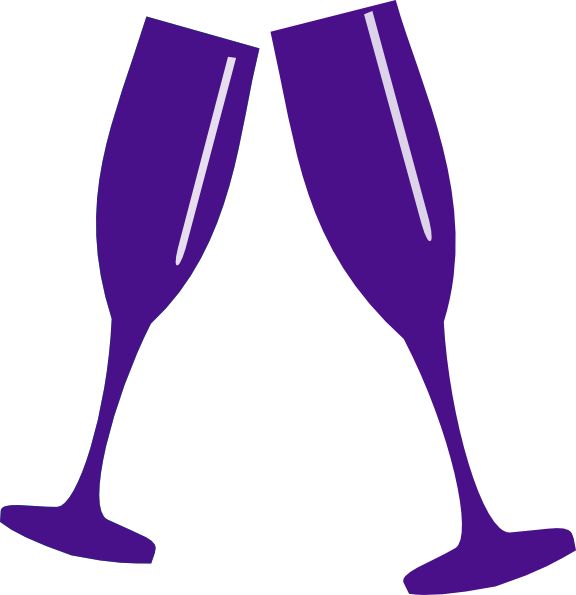 Purple Champagne Clip Art - Clip Art Champagne Glass Png Transparent Png (576x595), Png Download
