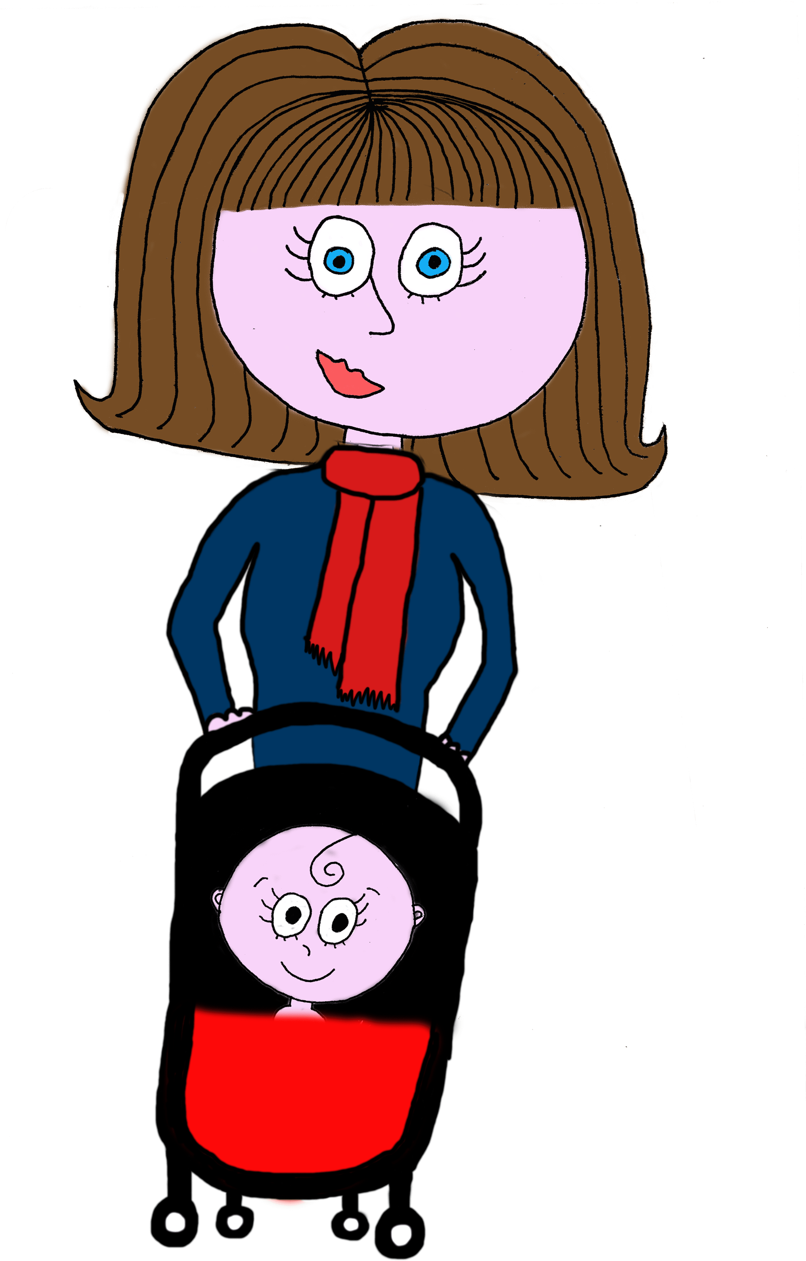 Bike Mom - Mother Clipart (3500x4572), Png Download
