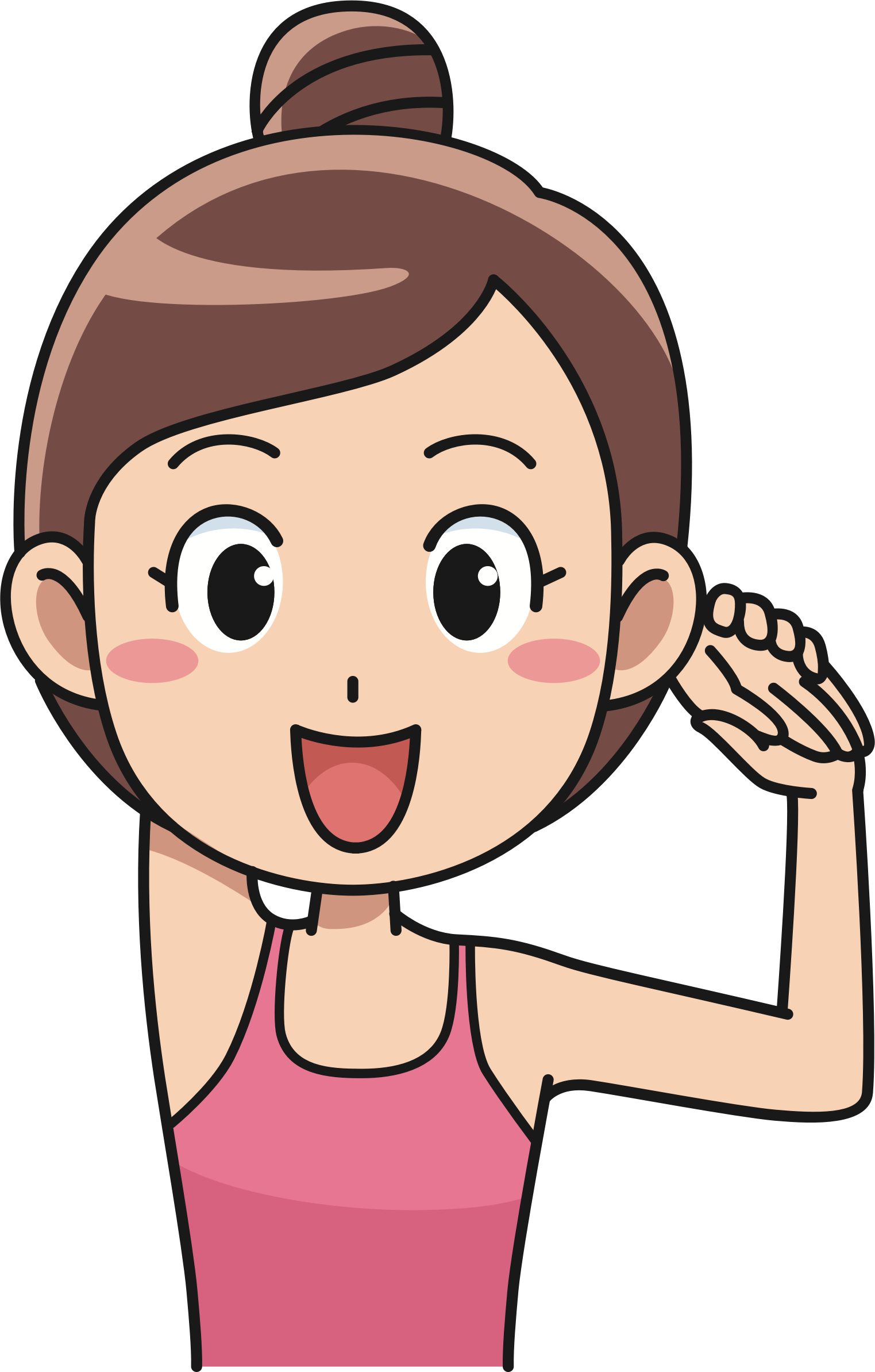 Big Image - Girl Stretching Clipart - Png Download (1523x2387), Png Download