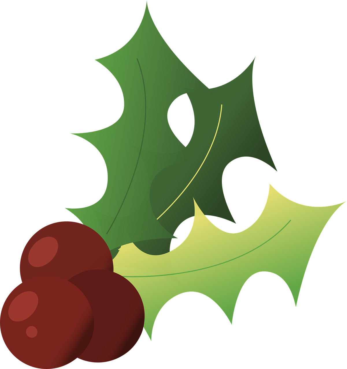 Holly Christmas Winter - Acebo Navidad Fondo Blanco Gratis Clipart (1201x1280), Png Download