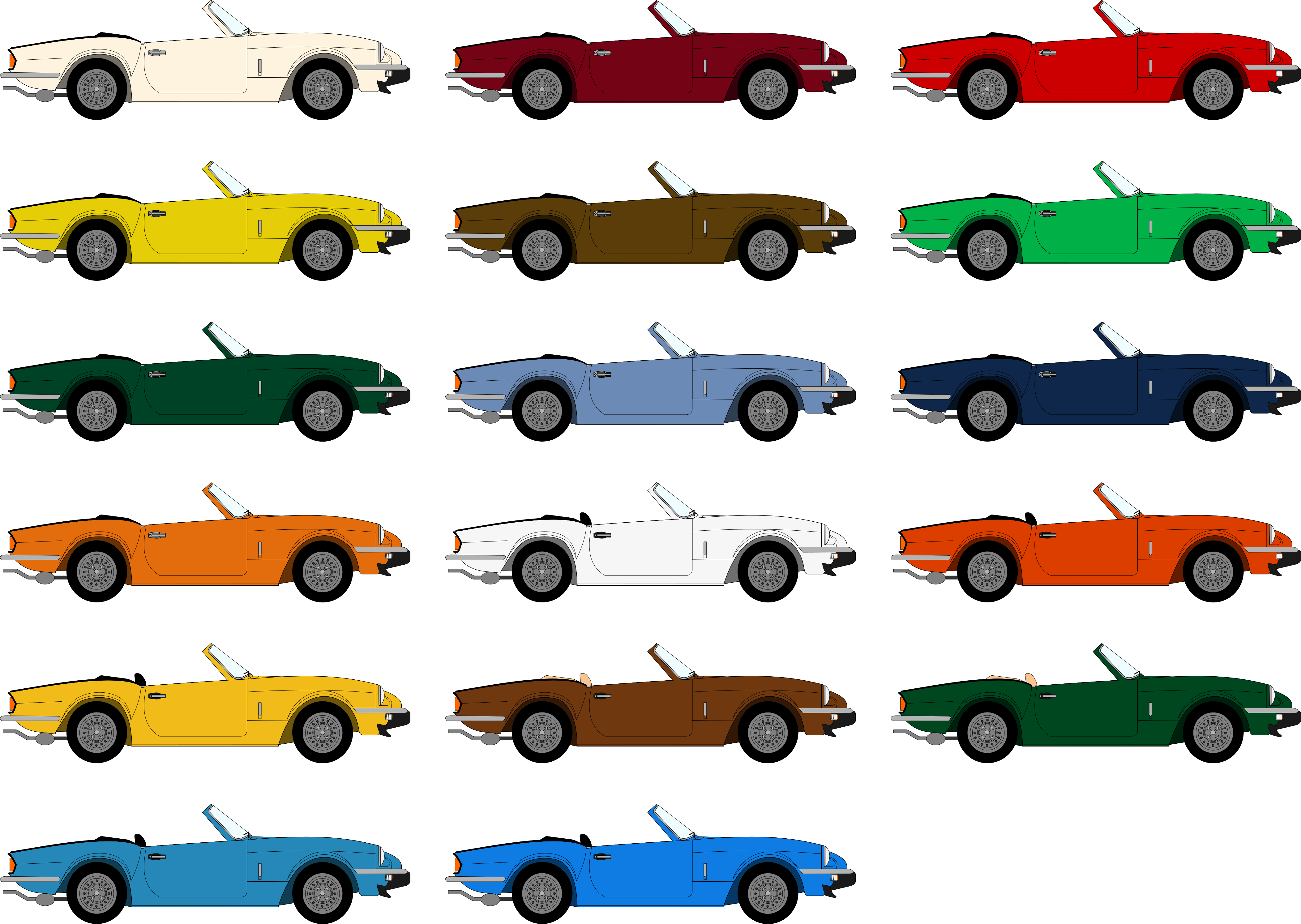 Triumph Spitfire 1500 Colors - Triumph Spitfire 1500 Colours Clipart (4207x2988), Png Download