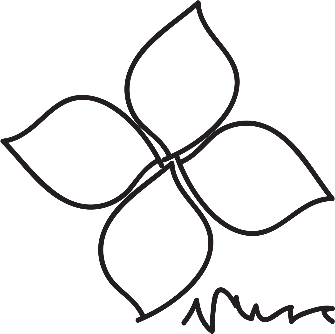 Plumeria Logo - Line Art Clipart (1396x1390), Png Download