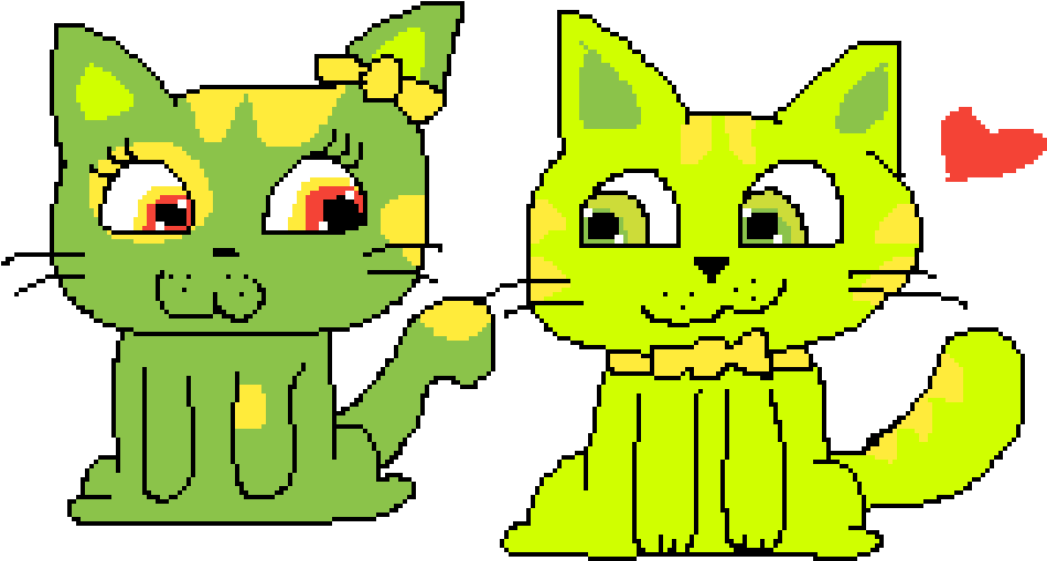 Glow In The Dark Cat Siblings - Cartoon Clipart (1024x576), Png Download