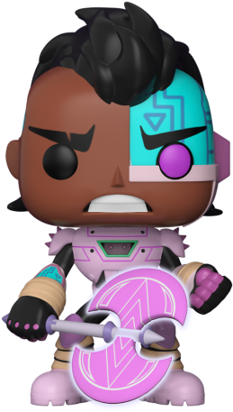 Cyborg With Glow Axe - Back Cyborg Teen Titans Go Clipart (560x560), Png Download