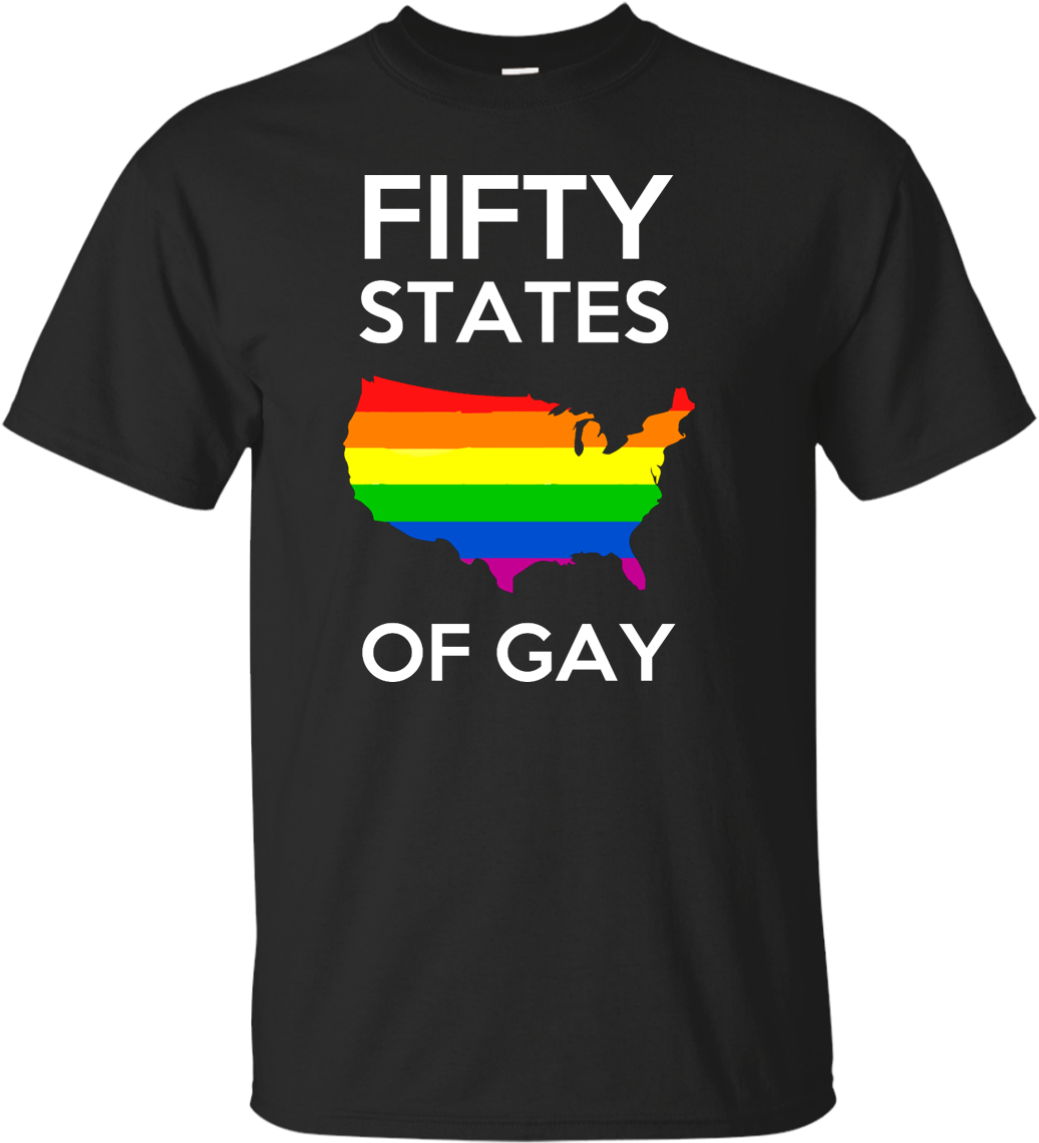 Fifty States Of Gay Funny Lgbt Pride Gifts T-shirt Clipart (1155x1155), Png Download