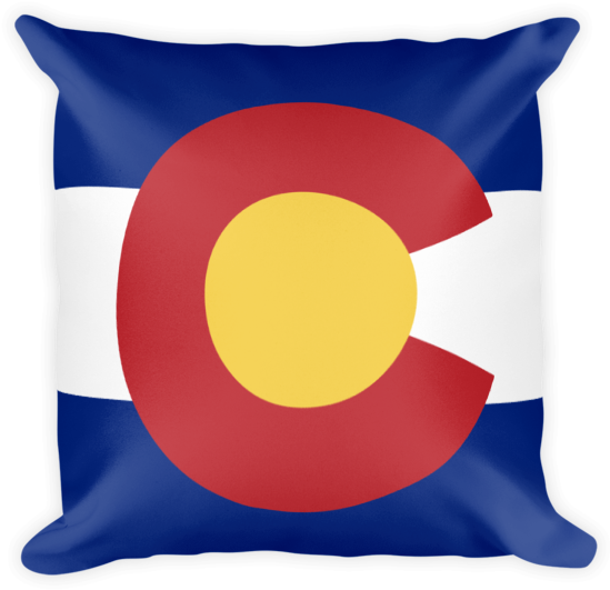Colorado Flag Square Plus - Throw Pillow Clipart (600x600), Png Download