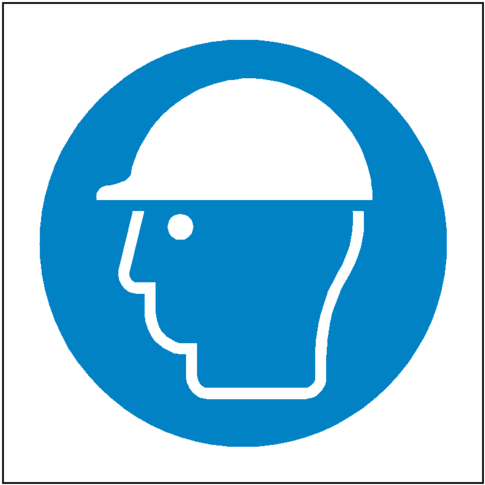 Wear Hard Hat Symbol Sign - Construction Safety Sign Boards Clipart (600x600), Png Download