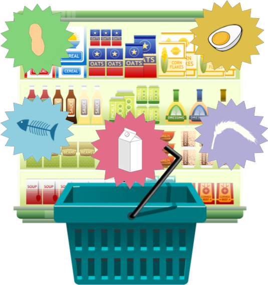 Choose Your Allergens - Supermarket Goods Shelf Tote Bag, Adult Unisex, Natural Clipart (600x600), Png Download