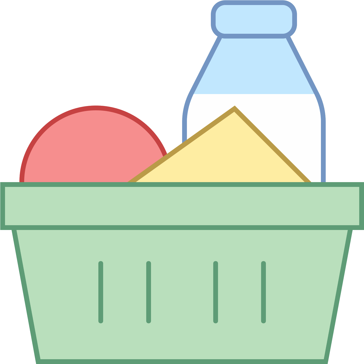 The Logo Displays A Shopping Basket One Would Use In - Food Ingredients Icon Clipart (1600x1600), Png Download