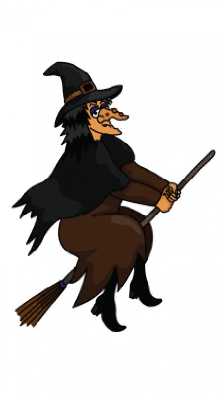 Drawing Witch - Drawings Of Halloween Witches Clipart (450x799), Png Download