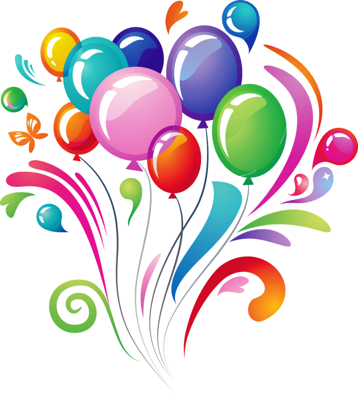 Balloons-735x810 - Birthday Png Clipart (735x810), Png Download