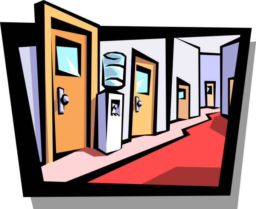 Hallway With Water Cooler - Classroom Rules And Behaviour Clipart (856x700), Png Download