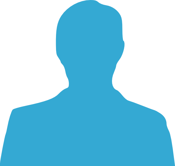 Blue Silhouette Person Clipart (600x568), Png Download