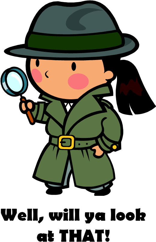 I Was Catching Up On My Google Reader Account Over - Cartoon Looking For Clues Clipart (573x851), Png Download