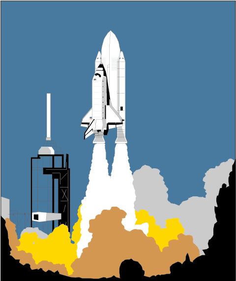 Missile Clipart Launched - Clip Art Of Rocket Launch - Png Download (842x596), Png Download