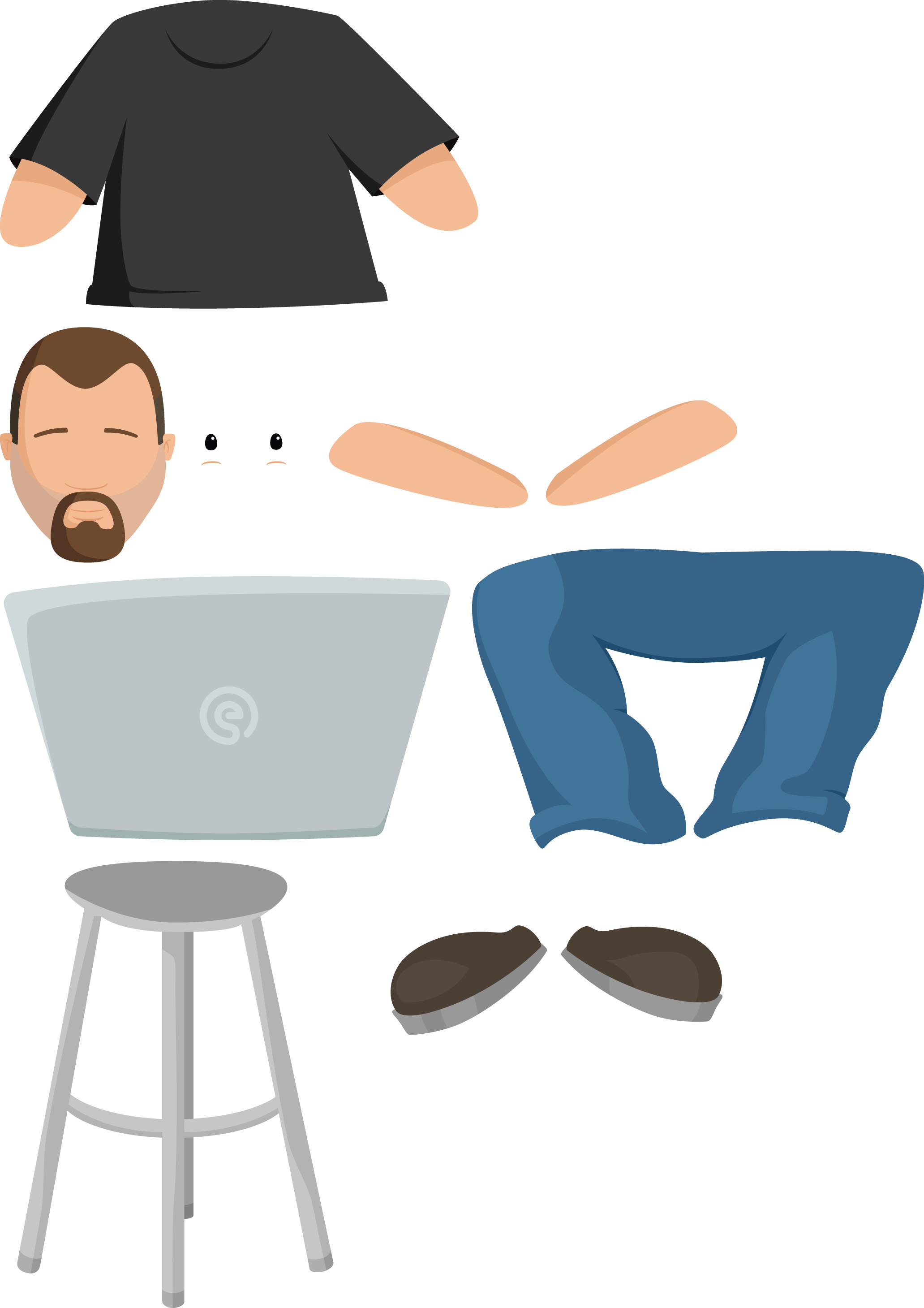 Css Animated Character Clipart (2063x2919), Png Download