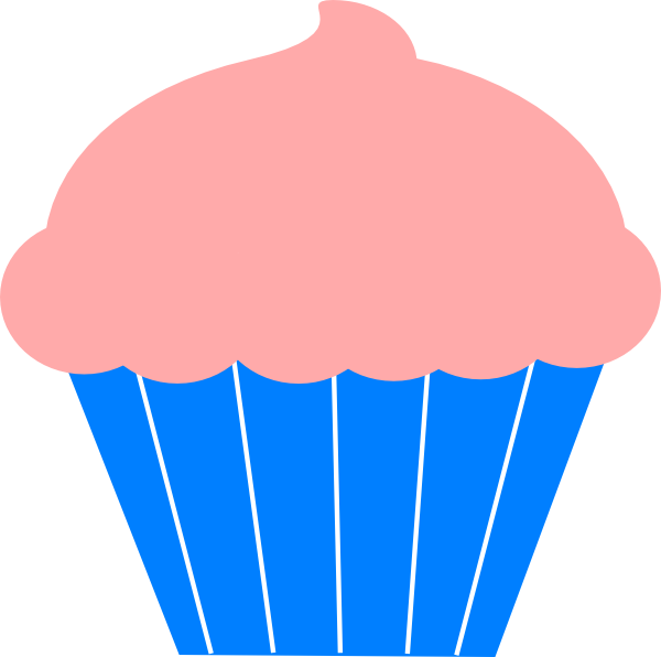 Cupcake Clipart Pink Blue - Cupcake Clipart Blue And Pink - Png Download (600x596), Png Download