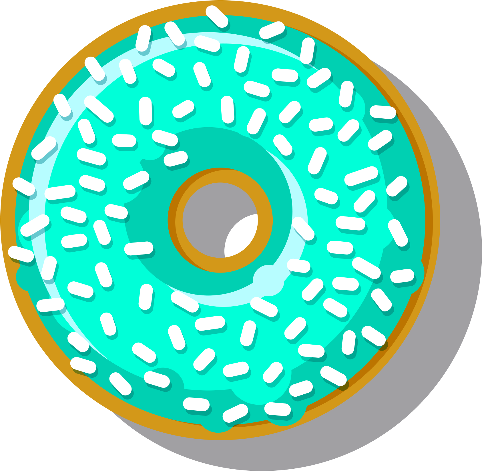 Doughnut Clipart Cute Circle Border - Aqua Donut Clip Art - Png Download (2638x2620), Png Download