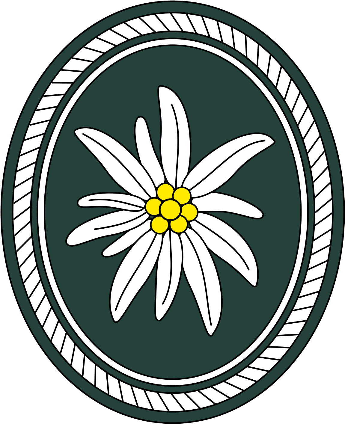 Image Royalty Free Download Chamomile Drawing German - Bundeswehr Gebirgsjäger Abzeichen Clipart (841x1024), Png Download